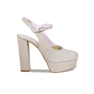 Shoes Rita: Pale Taupe Suede Sole Bliss USA
