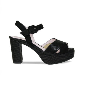 Shoes Ruby: Black Suede & Snake Print Leather Sole Bliss USA
