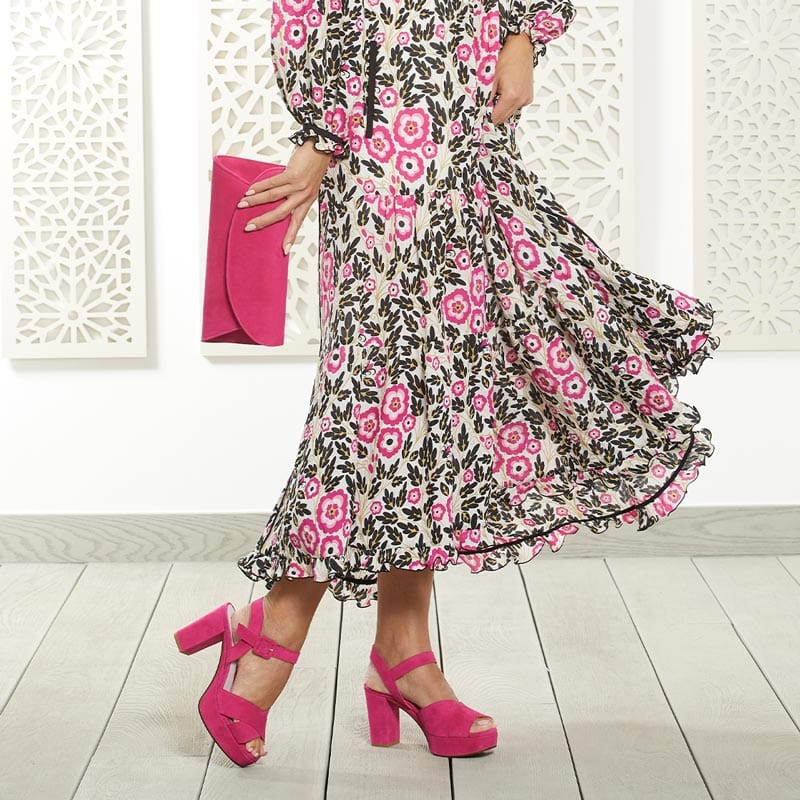 Shoes Ruby: Fuchsia Suede Sole Bliss USA