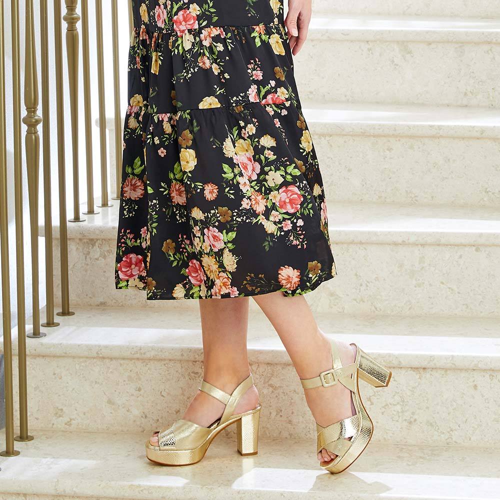 Shoes Ruby: Pale Gold Suede & Snake Print Leather Sole Bliss USA