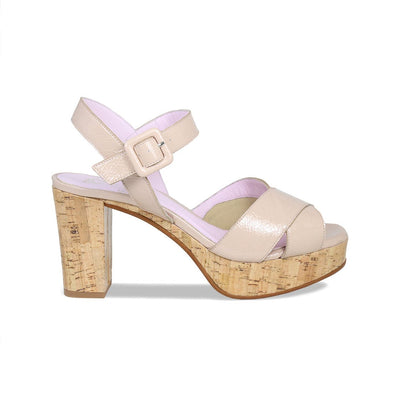 Ruby-Cork: Sand Patent Leather