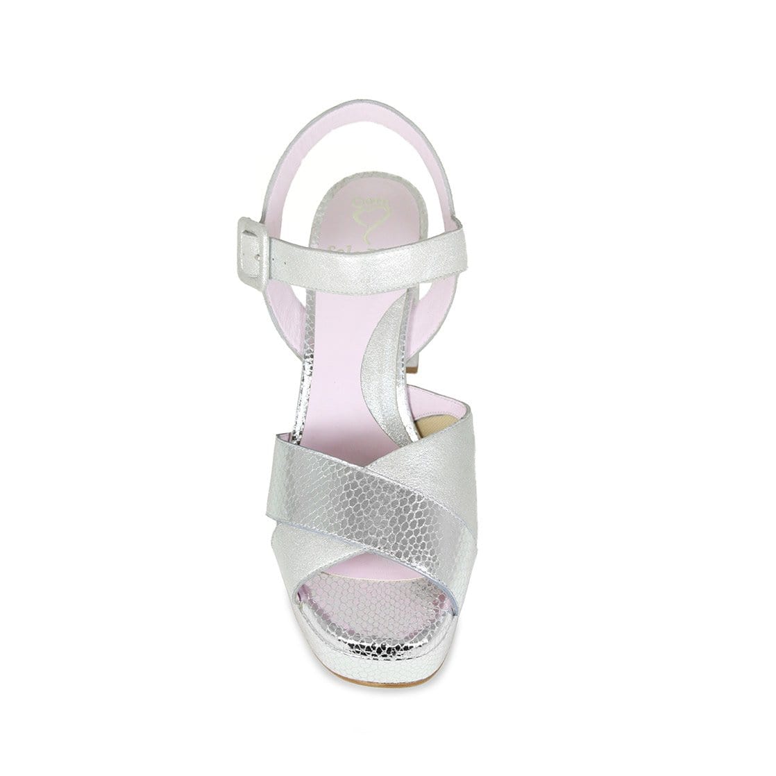 Shoes Ruby: Silver Suede & Snake Print Leather Sole Bliss USA
