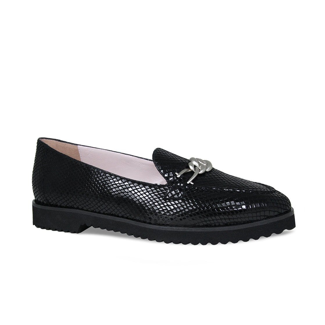 Shoes Tamara: Black Snake Print Leather Sole Bliss USA