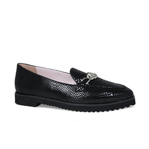 Shoes Tamara: Black Snake Print Leather Sole Bliss USA