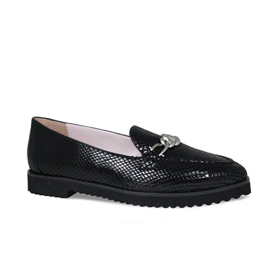 Shoes Tamara: Black Snake Print Leather Sole Bliss USA