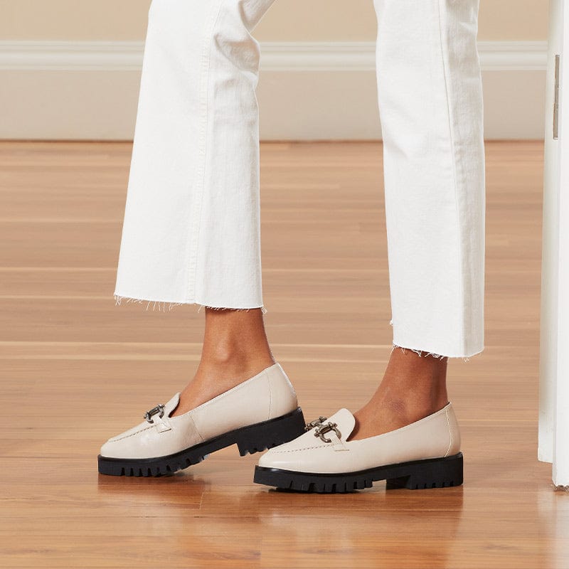 Shoes Terri: Ivory Leather Sole Bliss USA