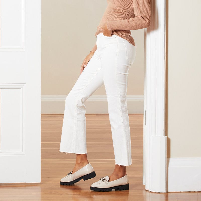 Shoes Terri: Ivory Leather Sole Bliss USA