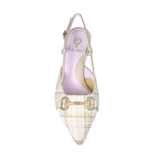 Addison: Cream Tweed & Leather Shoes Sole Bliss