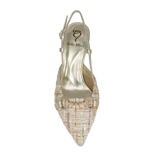 Addison: Metallic Tweed & Leather Shoes Sole Bliss