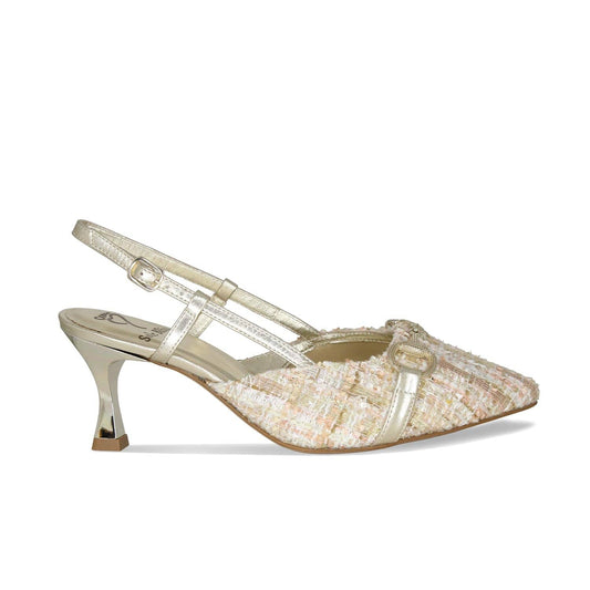 Addison: Metallic Tweed & Leather Shoes Sole Bliss