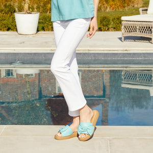 Shoes Bailey: Turquoise Leather Sole Bliss USA