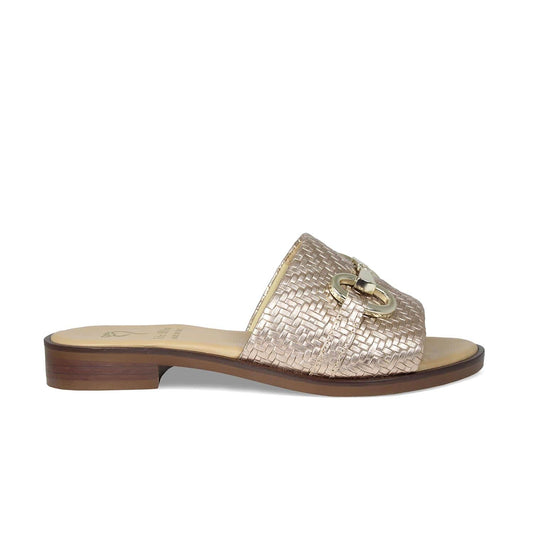 Bardot: Metallic Weave Leather Shoes Sole Bliss