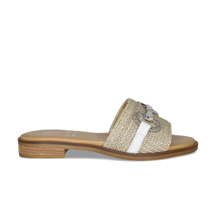Bardot: Raffia & White Leather Shoes Sole Bliss