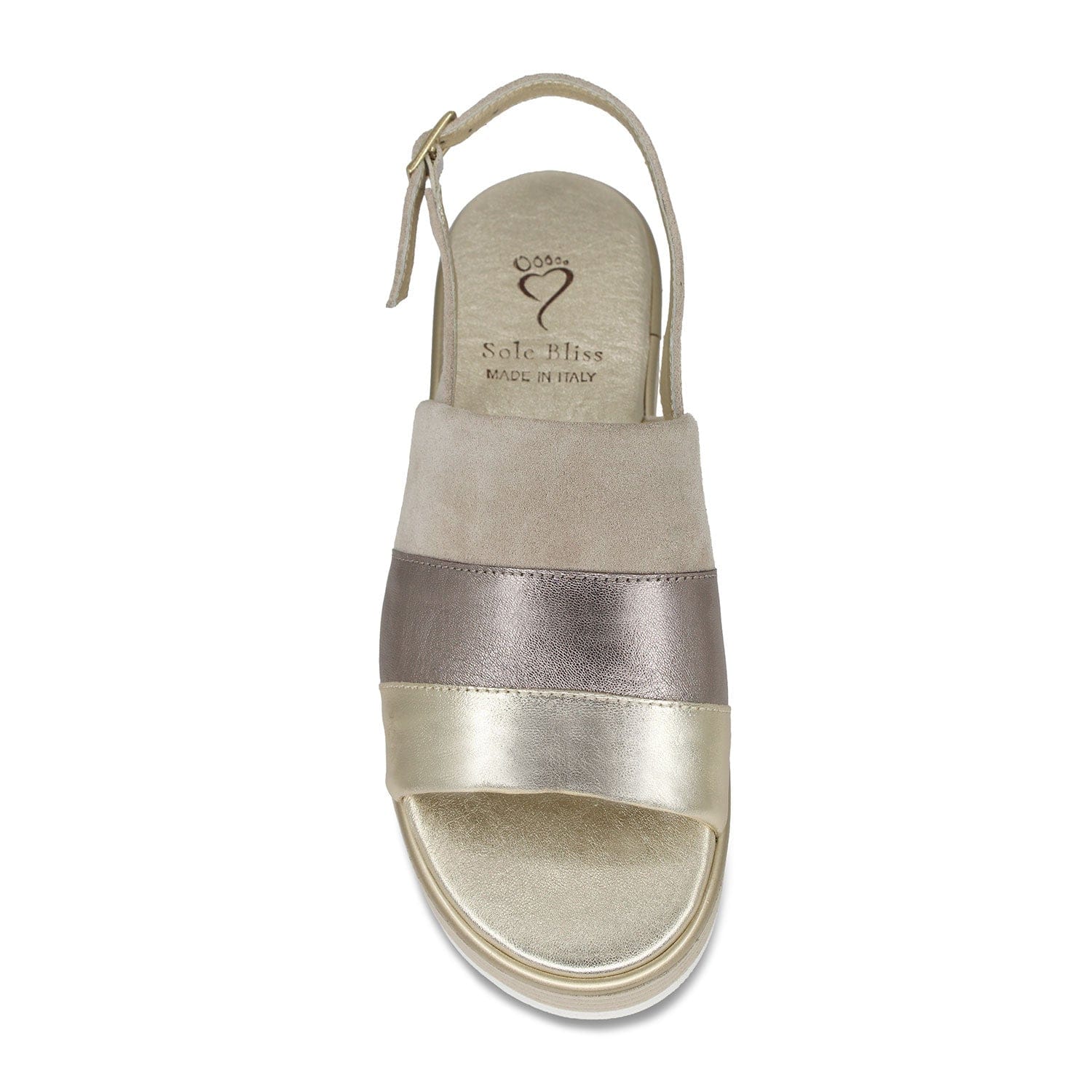 Bay: Taupe Suede & Metallic Leather Shoes Sole Bliss