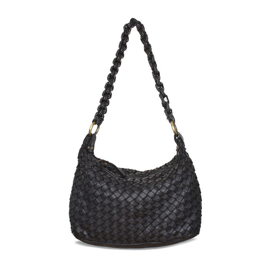 Bethany: Black Weave Leather Bags Sole Bliss Black Weave Leather