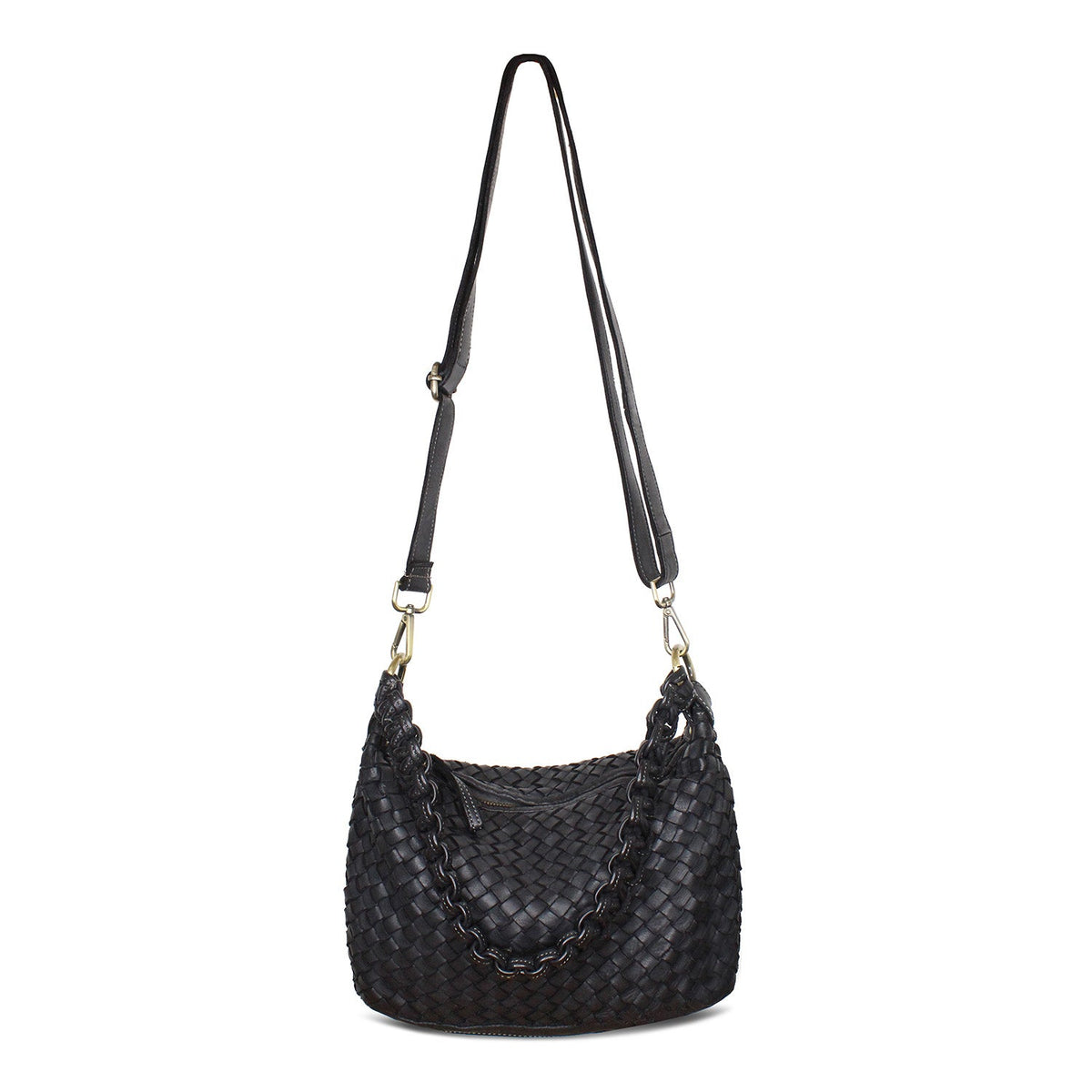 Bethany: Black Weave Leather Bags Sole Bliss Black Weave Leather