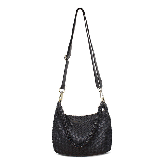 Bethany: Black Weave Leather Bags Sole Bliss Black Weave Leather