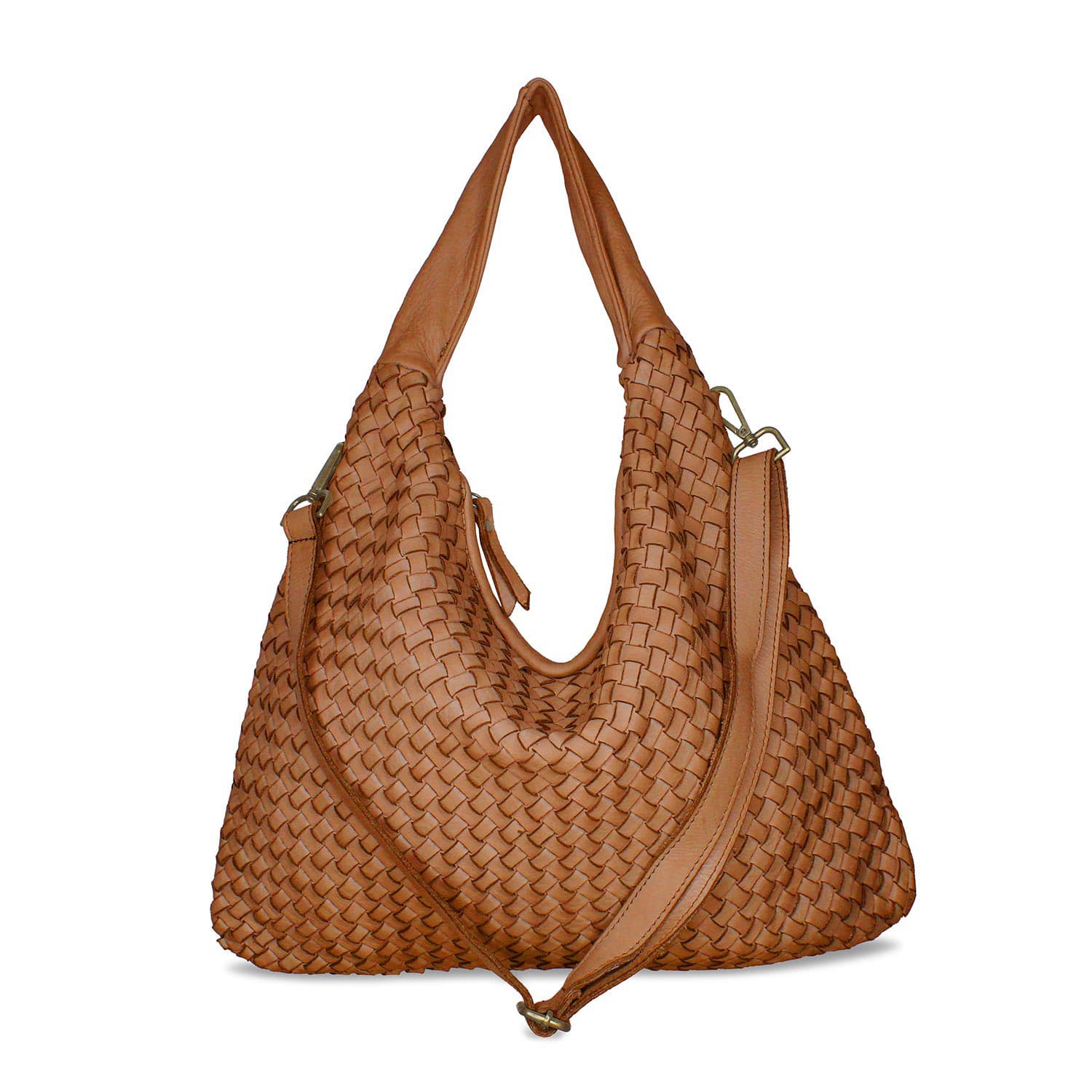 Blythe: Tan Weave Leather Bags Sole Bliss Tan Weave Leather