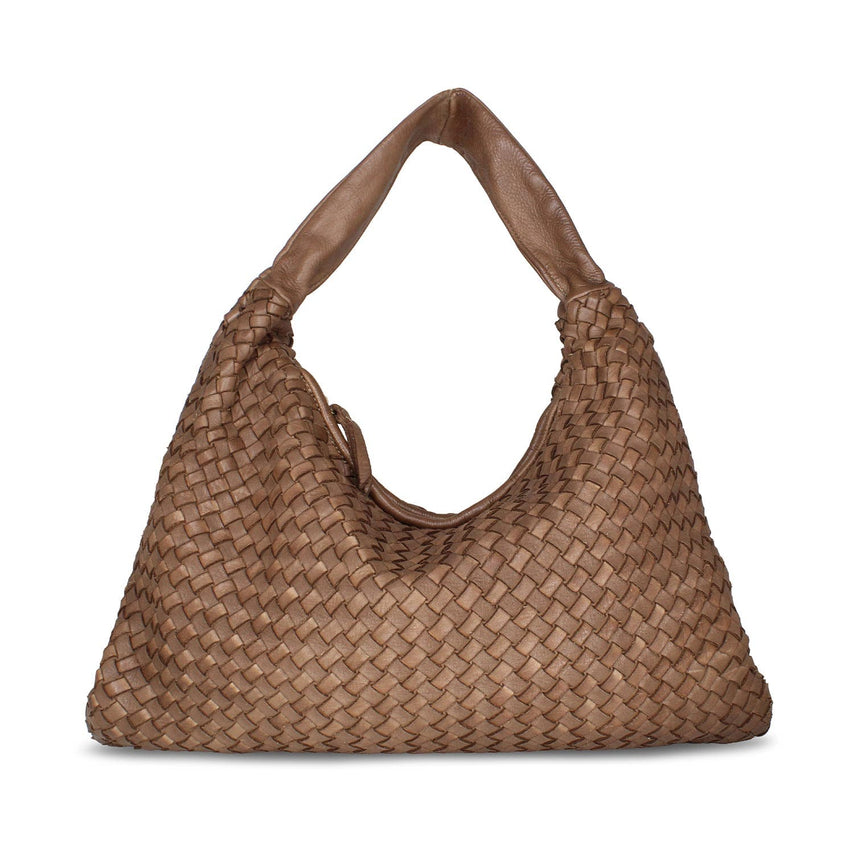 Blythe: Taupe Weave Leather Bags Sole Bliss
