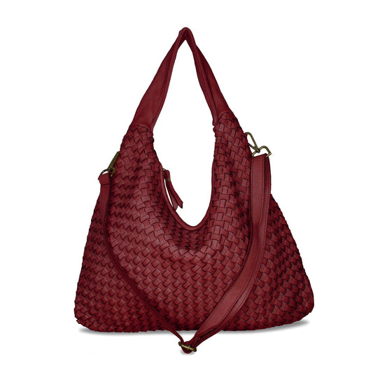 Blythe: Bordeau Weave Leather Bags Sole Bliss Bordeau Weave Leather