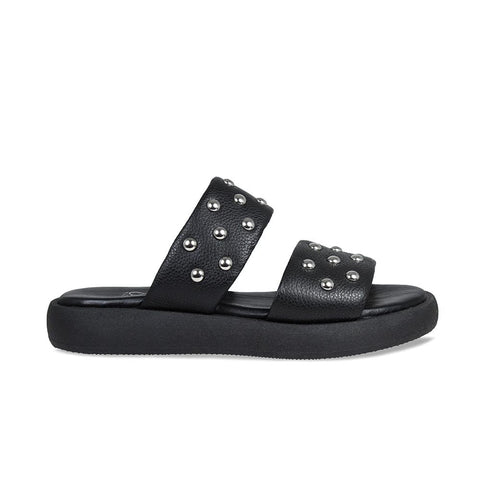 Bobbi: Black Leather - Ladies Sandals For Bunions | Sole