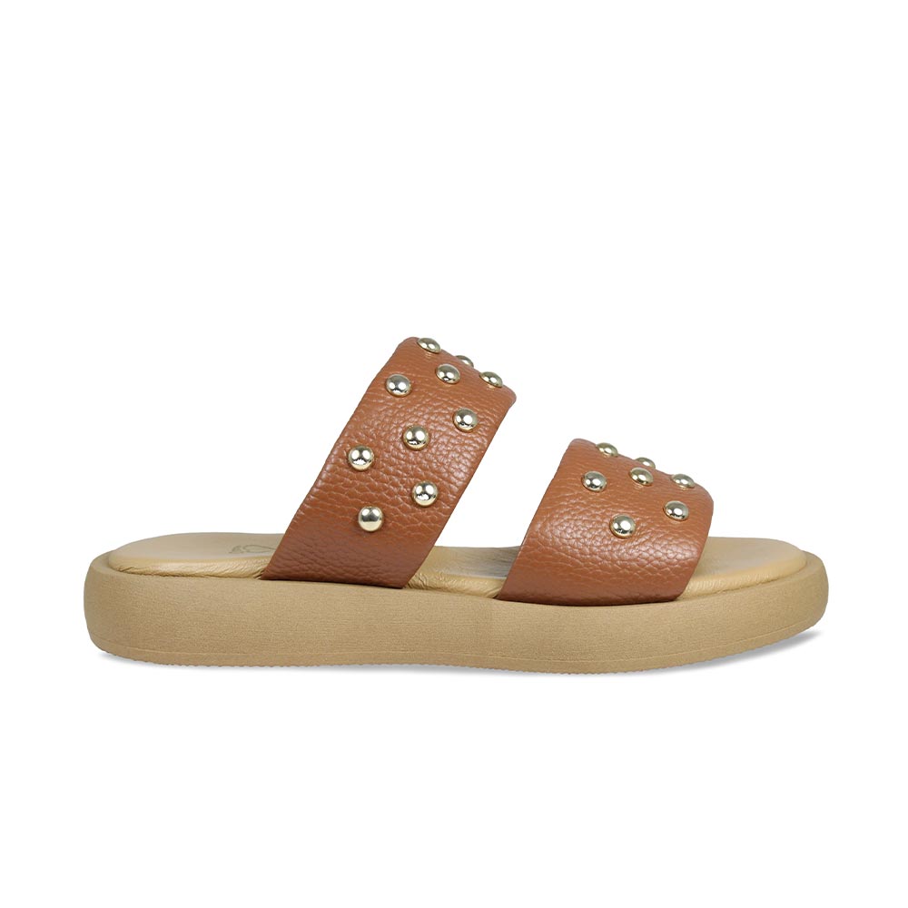 Bobbi: Tan Leather Shoes Sole Bliss