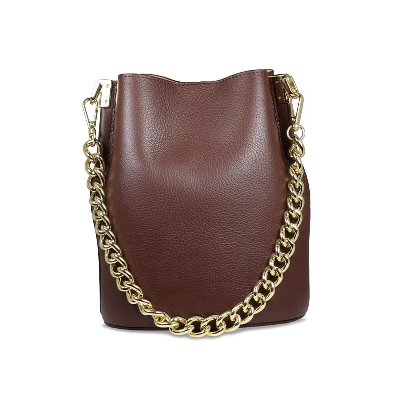 Boho Chestnut Leather Designer Bucket Bag Sole Bliss Sole Bliss USA