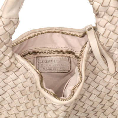 Bags Blythe: Pale Taupe Weave Leather Sole Bliss USA