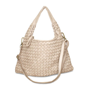 Bags Bronte: Pale Taupe Weave Leather Sole Bliss USA