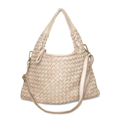 Bags Bronte: Pale Taupe Weave Leather Sole Bliss USA