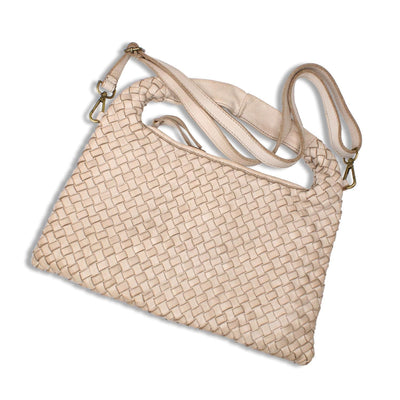 Bags Bronte: Pale Taupe Weave Leather Sole Bliss USA