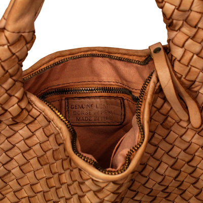 Bags Blythe: Tan Weave Leather Sole Bliss USA
