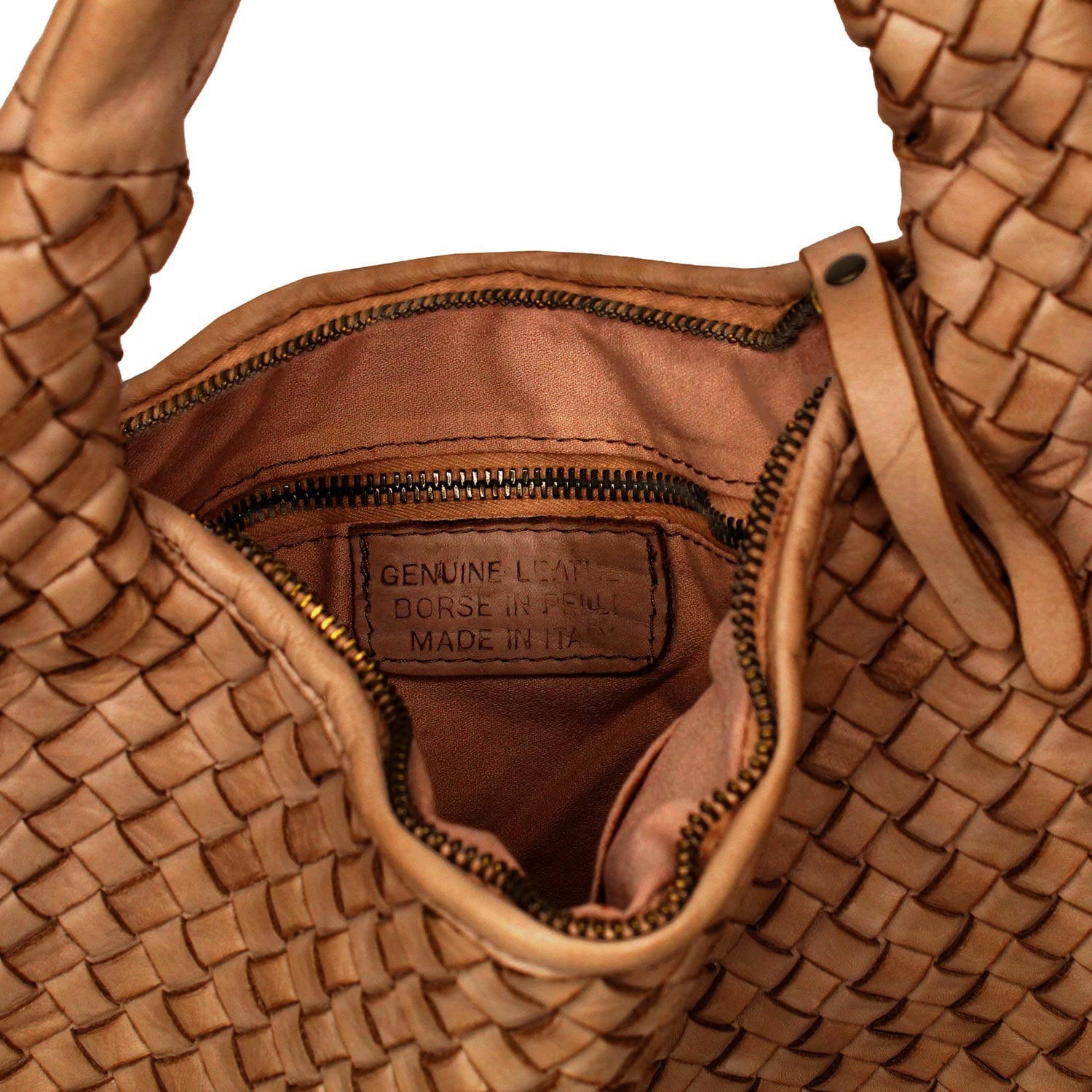 Bronte: Tan Weave Leather Bags Sole Bliss Tan Weave Leather