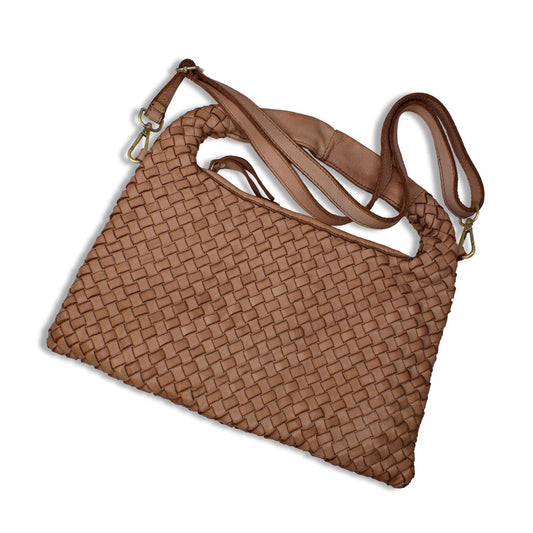 Bronte: Taupe Weave Leather Bags Sole Bliss
