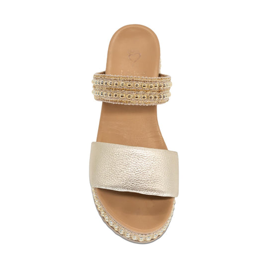 Brooke: Gold Leather Shoes Sole Bliss