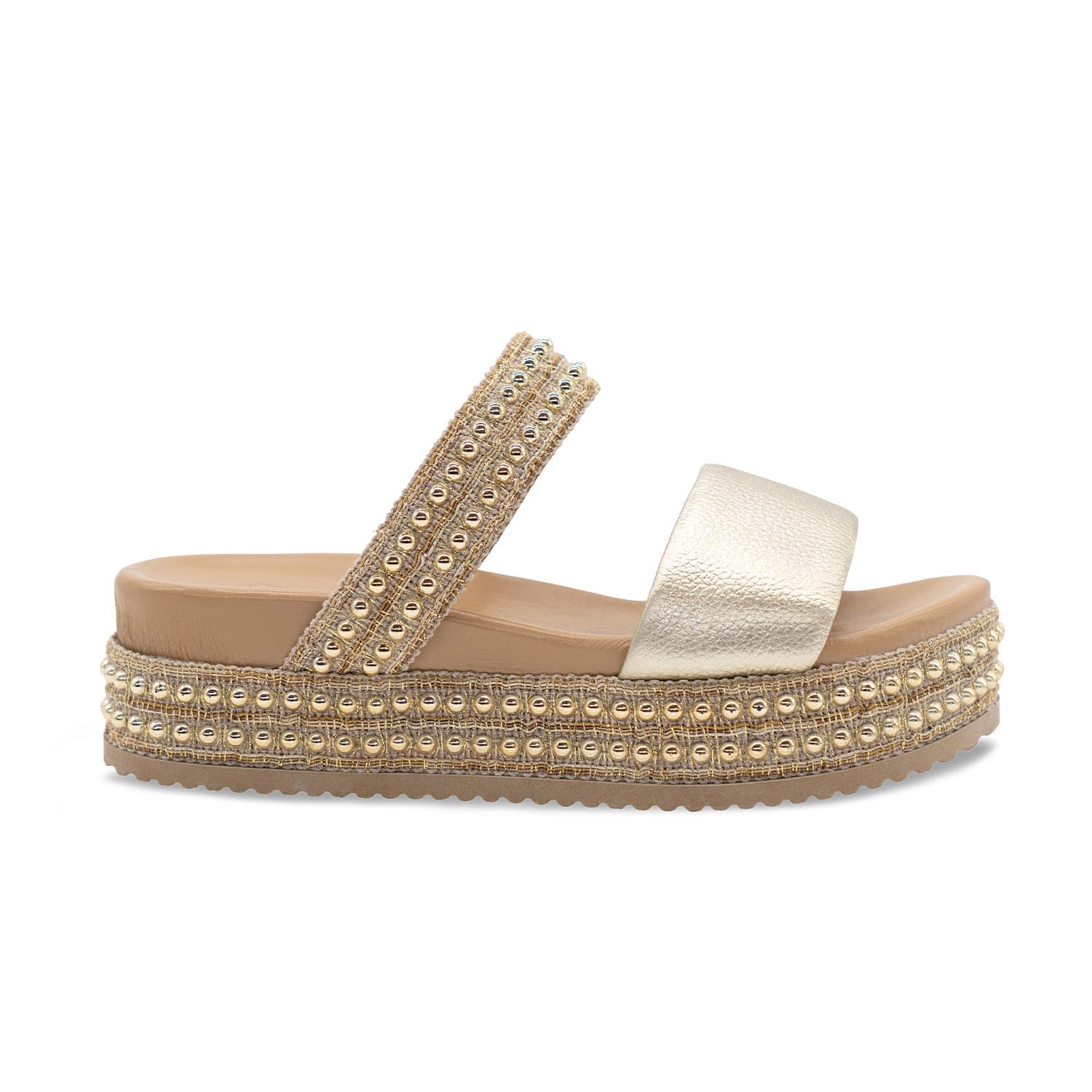 Brooke: Gold Leather Shoes Sole Bliss