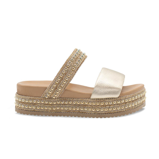 Brooke: Gold Leather Shoes Sole Bliss