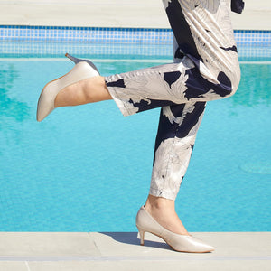 Shoes Carmen: Pale Taupe Patent Leather Sole Bliss USA