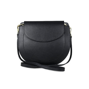 Coco: Black Leather & Taupe Trim – Black Crossbody Purse | Sole Bliss