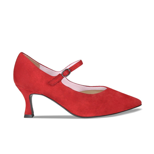 Cate: Red Suede Shoes Sole Bliss