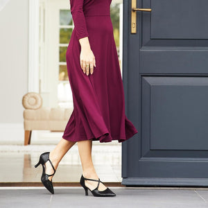 Shoes Cecilia: Black Snake Print Leather Sole Bliss USA