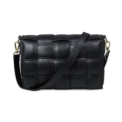 Black weave crossbody bag Clearance