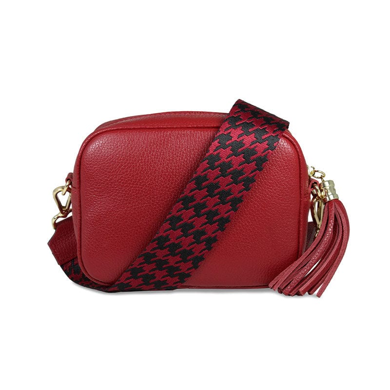 Coco: Cherry Leather & Houndstooth