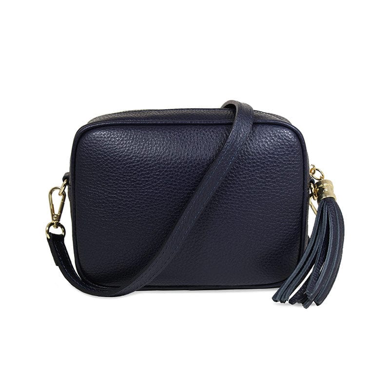 Coco: Navy Leather & Taupe Trim