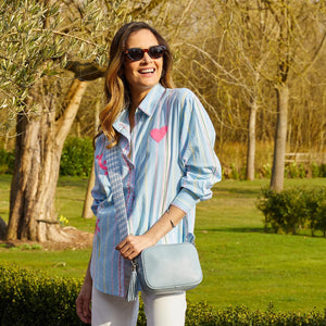 Bags Coco: Pale Blue Leather Sole Bliss USA