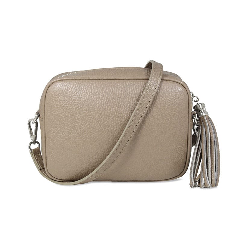 Small Leather Crossbody Bag - Taupe – Trifine