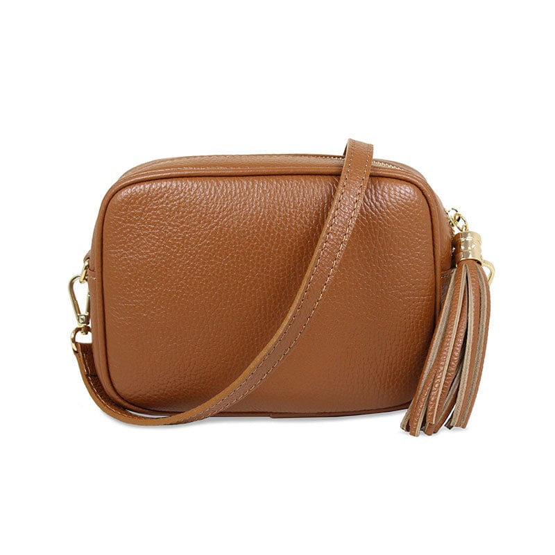 Leather tan crossbody bag Clearance