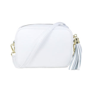 Bags Coco: White Leather & Taupe Stripe Sole Bliss USA
