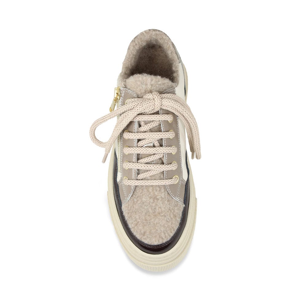 Denver: Taupe Multi Patent & Wool Lining Shoes Sole Bliss