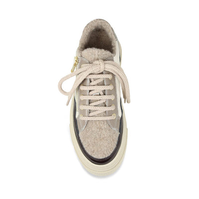 PRE ORDER - Denver: Taupe Multi Patent & Wool Lining